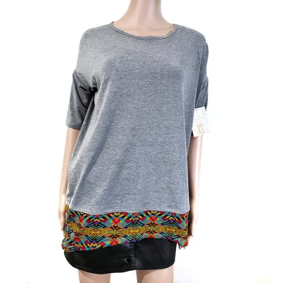 NWT LuLaRoe | Irma Gray Pattern Tunic Top - Picture 1 of 7